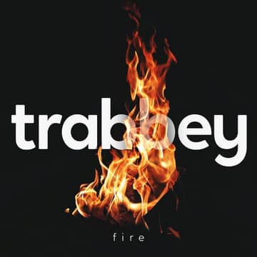 FIRE cover: the trabbey wordmark over a flame on black